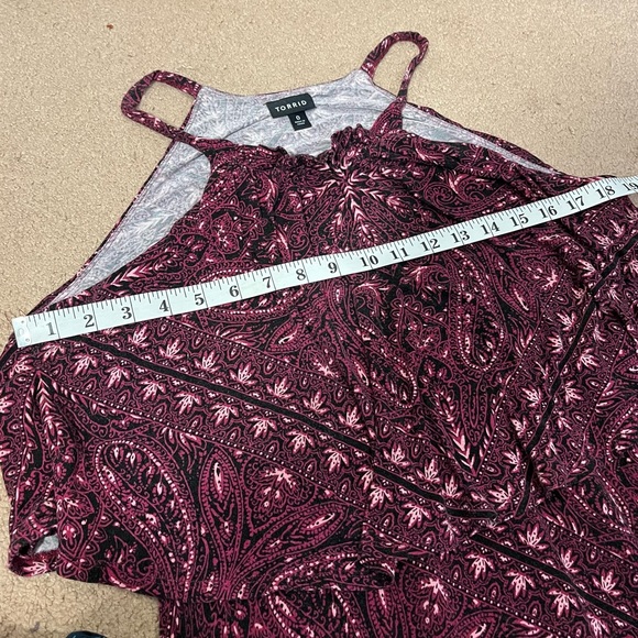🎉HP🎉 Torrid Drape Top Halter Neck Burgundy Maxi Dress, Size 0 - Picture 10 of 14